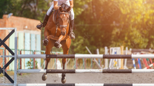Show jumping sport event background with copy space
