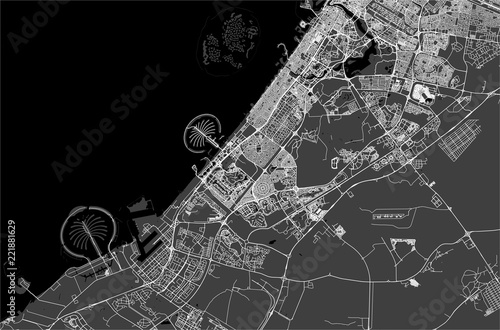 Fototapeta map of the city of Dubai, United Arab Emirates UAE
