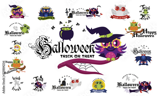 Happy Halloween flat set