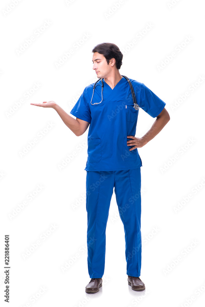 Young male doctor isolated on white background Young male doctor isolated on white background