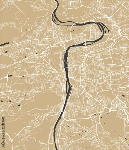 Obraz na płótnie map of the city of Prague, Czech Republic