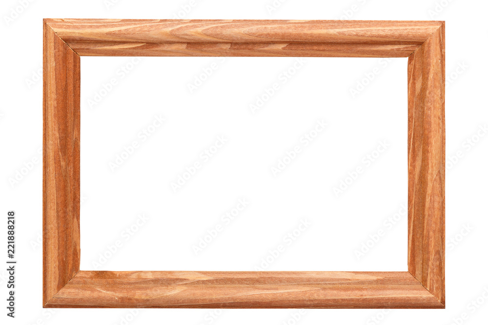 Brown wooden frame isolated on white background Brown wooden frame isolated on white background