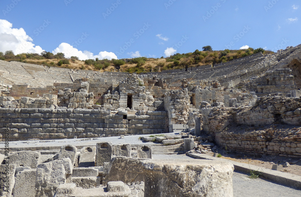 Ruins of the ancient city of Ephesus in Turkey. Ruins of the ancient city of Ephesus in Turkey.