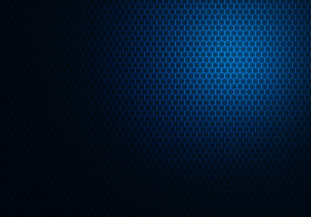 Blue abstract background of geometric shapes, neon light