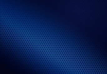 Blue abstract background of geometric shapes, neon light