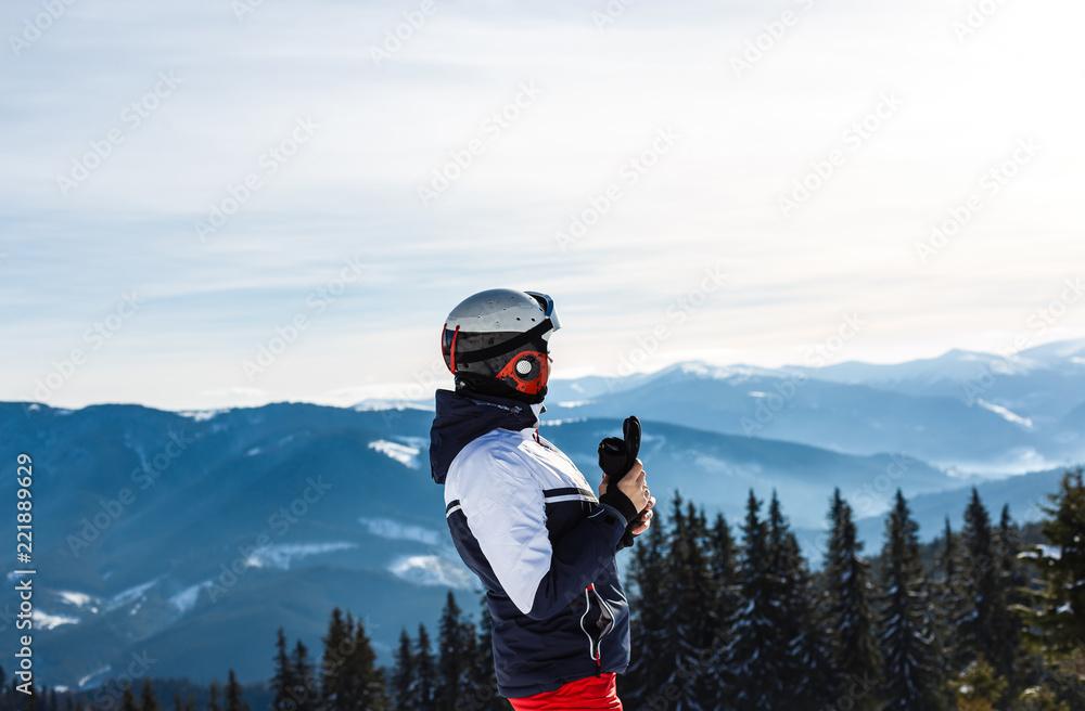 Skier, skiing, winter sport - portrait of female skier