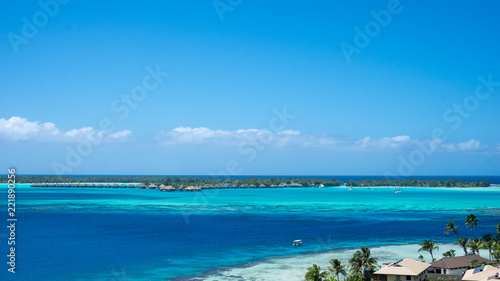 Fitiiu Point  Bora Bora s Blue Lagoon And Clear Blue Sky