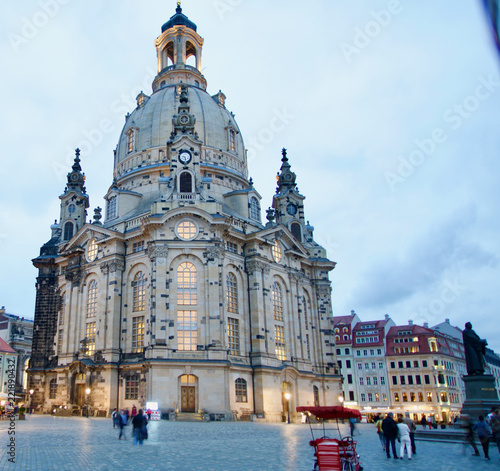Frauenkirche of Dresden in the evening