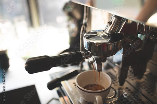 Coffee machine in food truck photo