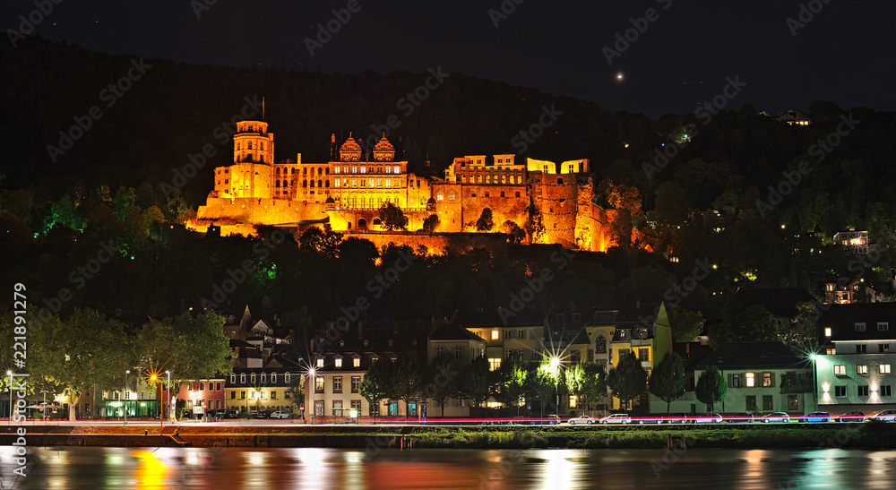 Schloss Heidelberg bei Nacht