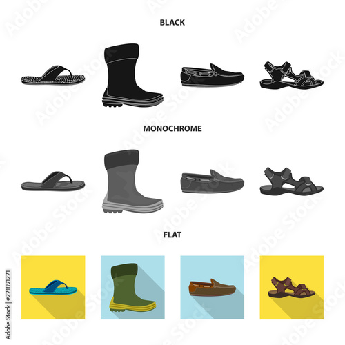 Vector design of man and foot icon. Set of man and wear stock symbol for web.