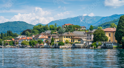 Fototapeta Naklejka Na Ścianę i Meble -  Orta San Giulio waterfront, on Lake Orta, Piedmont, Italy.
