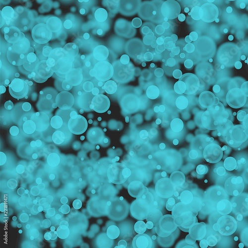 abstract blue background glitter lights round shapes geometric circle background sparkling fantasy dream background bright white festive bubble Christmas background blur bokeh lights, shine texture
