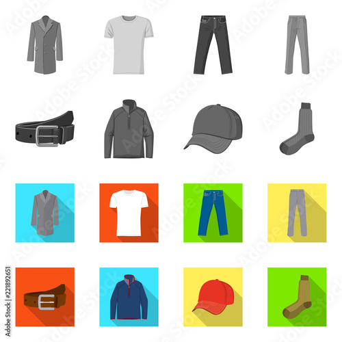 Vector design of man and clothing icon. Collection of man and wear stock vector illustration.