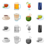 Isolated object of drink and bar sign. Set of drink and party vector icon for stock.