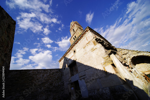 Densus Christian Church, built in 13th century AD, with stone blocks taken from the Roman city Ulpia Traiana Sarmisegetusa photo