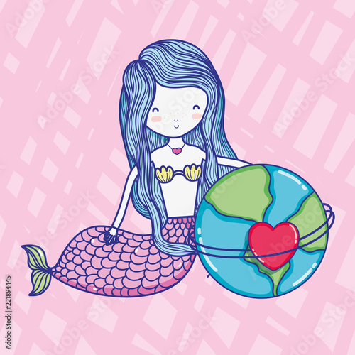 Mermaid cute drawing photo