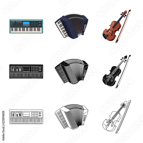 Vector design of music and tune symbol. Collection of music and tool vector icon for stock.