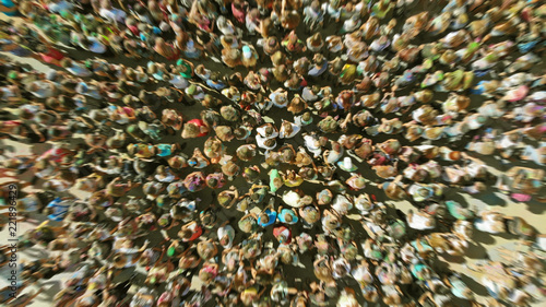 Aerial view of a people crowd