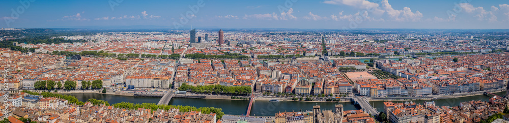 Fototapeta premium Panorama de Lyon vu de Fourvière