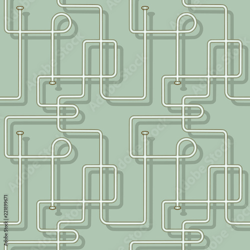 Abstract seamless vector pattern of pipes. Isolated from the background