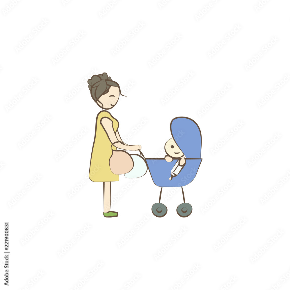 Baby car and mom icon. Element of mother day icon for mobile concept and web apps. Colored Baby car and mom icon can be used for web and mobile Baby car and mom icon. Element of mother day icon for mobile concept and web apps. Colored Baby car and mom icon can be used for web and mobile