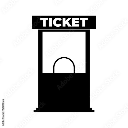 Ticket office icon, logo on white background  photo