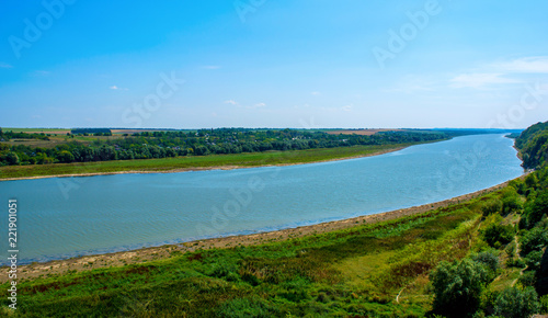Photo of big river in Khotyn, view from beach © Badunchik