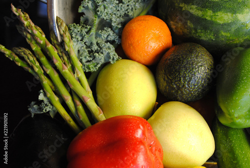 Over Bowl of Fruit & Vegetables