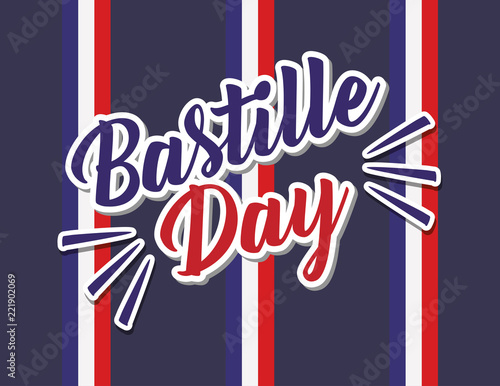 bastille day celebration card with flags © djvstock