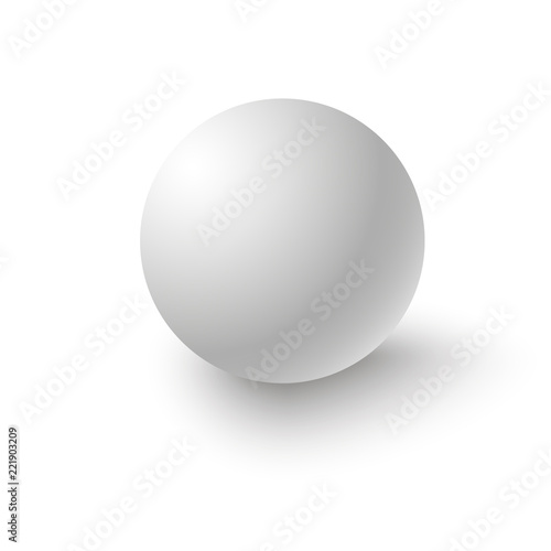 White sphere. Ball. 3D. Vector illustration