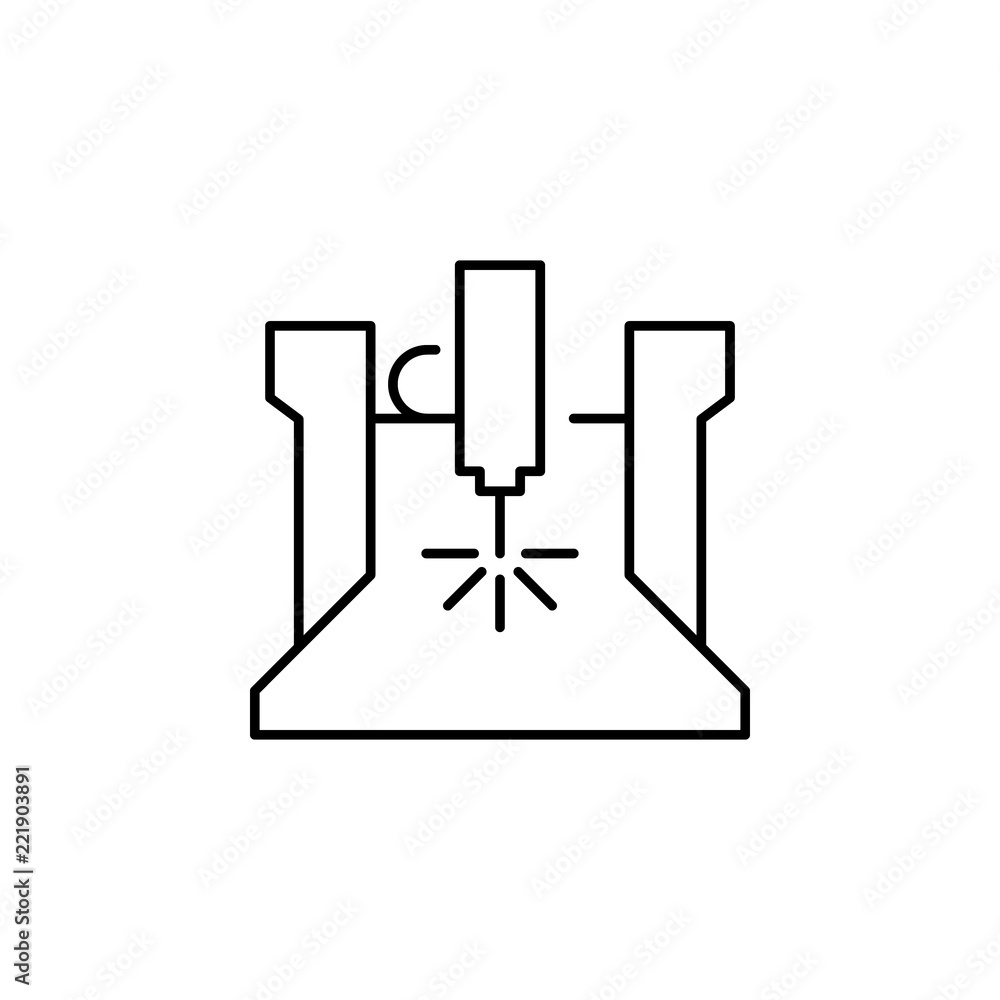 Naklejka premium Robotic icon. Element of laser application in production for mobile concept and web apps illustration. Thin line icon for website design and development, app development