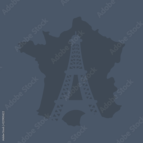 france culture card with eiffel tower