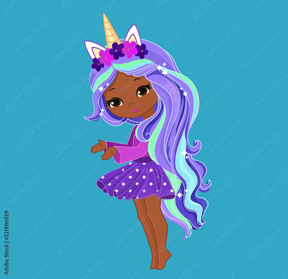 Illustration of a cute unicorn girl. Illustration of a cute unicorn girl.