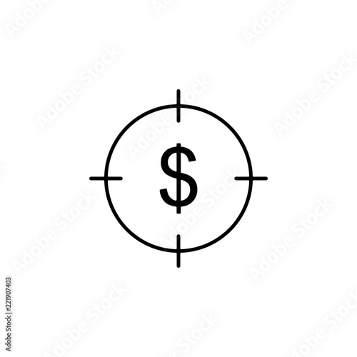target dollar icon. Element of finance for mobile concept and web apps icon. Thin line icon for website design and development, app development. Premium icon
