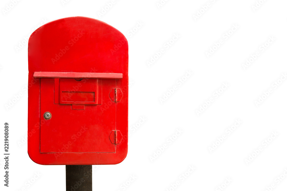 Red post box isolate on a white background. Red post box isolate on a white background.