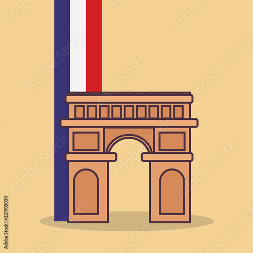 france culture card with arch of triumph