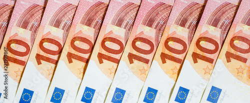 money of the European Union. Euro banknotes, new ten euro bankno photo