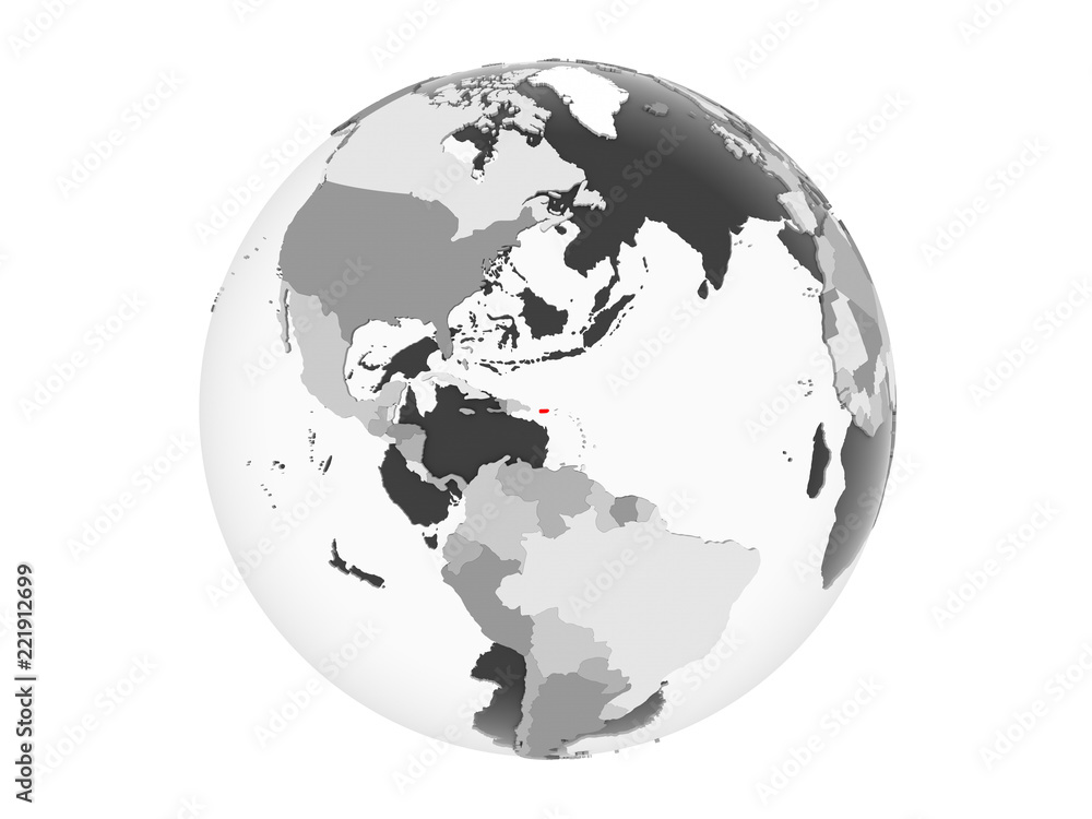 Puerto Rico on grey globe isolated Puerto Rico on grey globe isolated