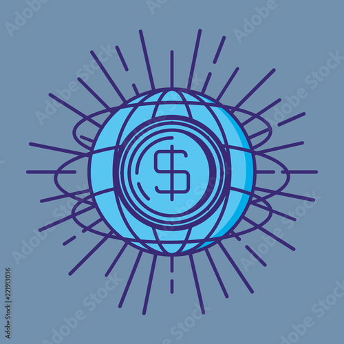sphere planet with coin