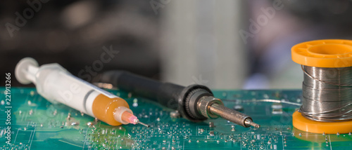 Tools for soldering of electronic printed circuit board photo