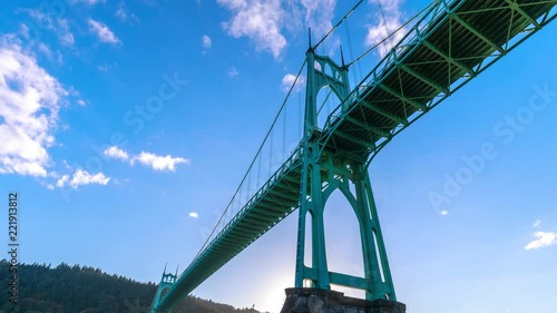 St Johns Bridge in Portland Oregon Over Willamette River photo