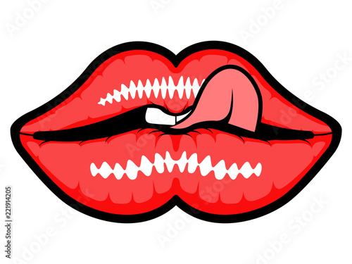 Isolated sexy mouth icon. Comic pop art. Vector illustration design