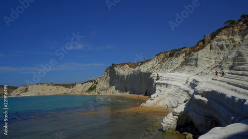 The famous white Cliff called Scala dei Turchi, Agrigento, Italy. photo