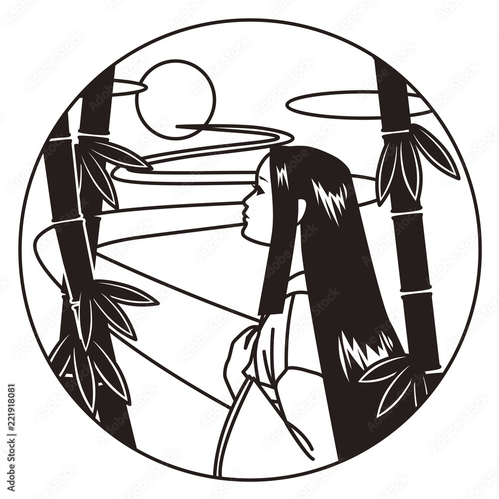 かぐや姫シルエット Stock イラスト Adobe Stock