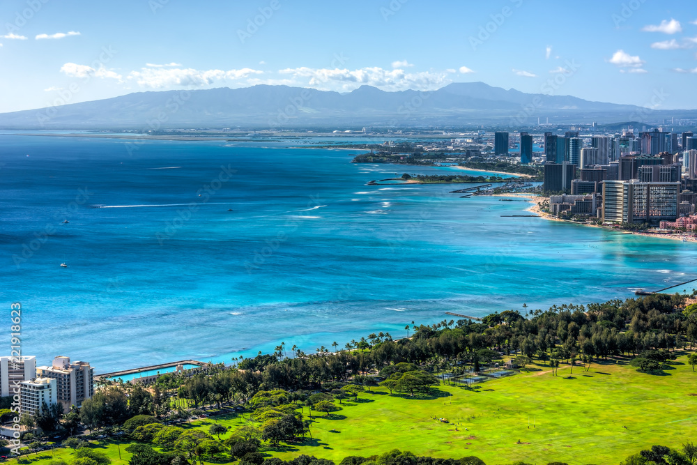Waikiki Beach and Honolulu