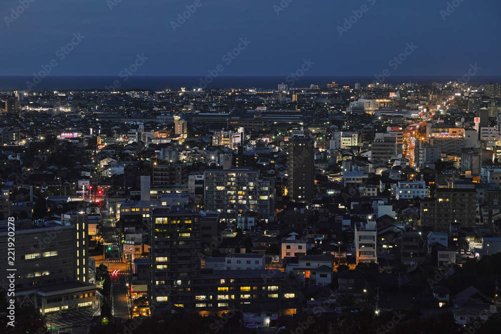 米子城跡から見た米子市の夜景