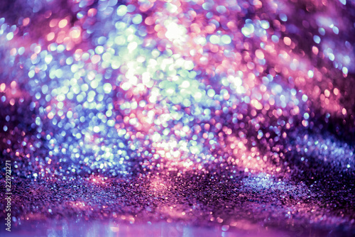 bokeh glitter Colorfull Blurred abstract background for birthday, anniversary, wedding, new year eve or Christmas © wirakorn