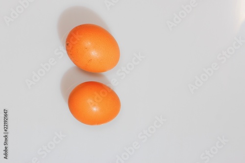 2 eggs on a white background. Isolate.