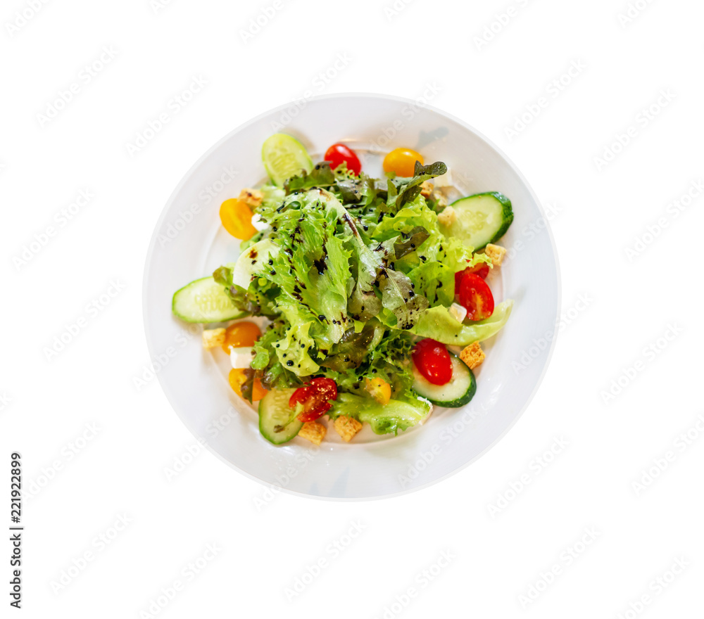 Salad dish isolated on white background with clipping path Salad dish isolated on white background with clipping path